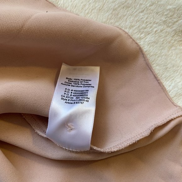 Aritzia Babaton Granados Blouse Nude Pink Mock Neck Long Sleeve Top Medium - Picture 2 of 4